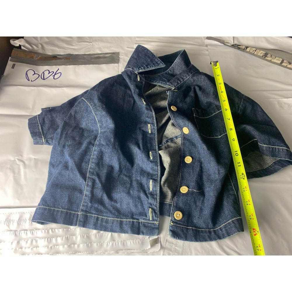 Banana Republic Denim Jacket Womens Large‎ Dark Wash Button Front 100% Cotton